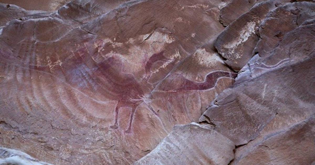 The line drawn around the painting makes it look like a flying creature. 