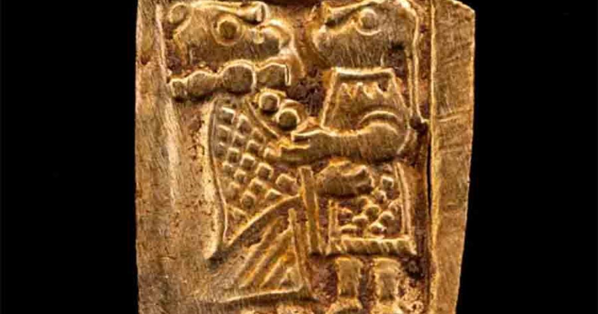 The most complete of the gold foil figures discovered at Aska in Sweden. 