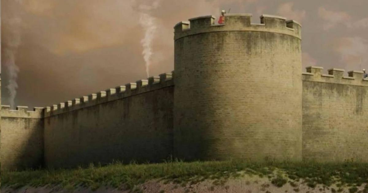 Image showing how the fortifications Roman Petuaria might have looked.	