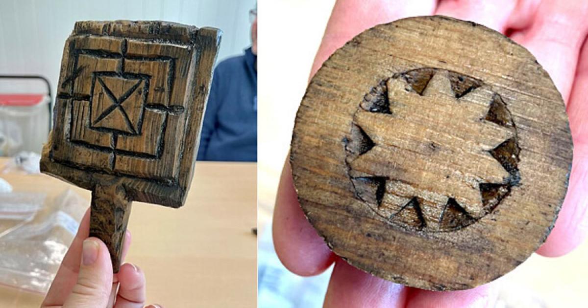 Game pieces and board retrieved from the excavation site in Oslo, Norway.	Source: Ida Irene Bergstrøm / Science in Norway