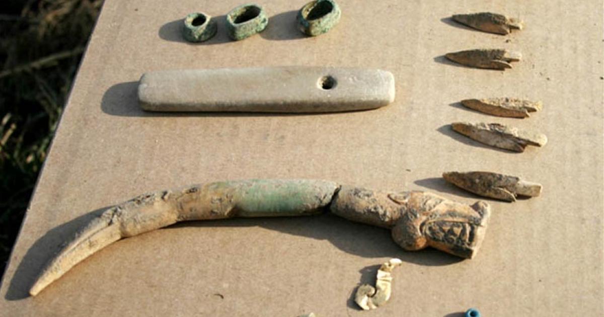 'Along with the remains we found beads, and wooden decorations in gold foil. The wood is decayed, but the foil is preserved. There is horse gear with bronze elements.' Picture: Vasily Oinoshev.