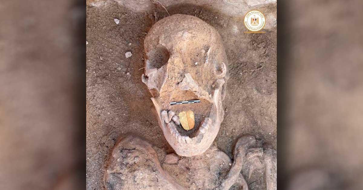 Top image: An Egyptian mummy with a golden tongue (Egyptian Ministry of Tourism and Antiquities)