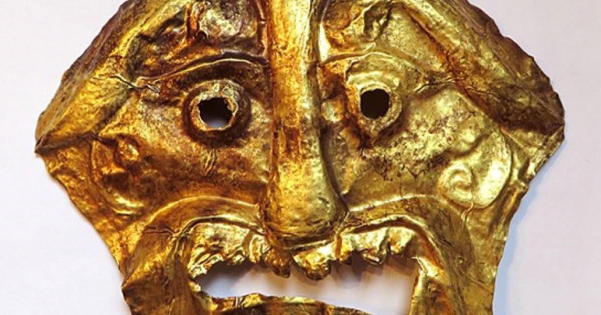 A repoussé golden death mask dating to before 200 AD