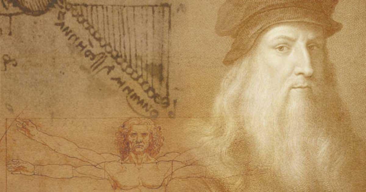 Leonardo da Vinci and his sketches that hint at knowledge of gravity. Source: Caltech