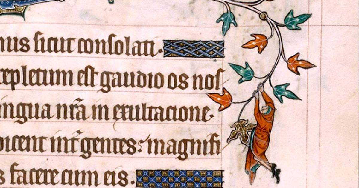 Hanging out in the margin of an illuminated manuscript