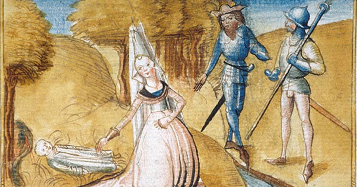 Medea with her children. The children became the focus of a hero cult in ancient Greece. 