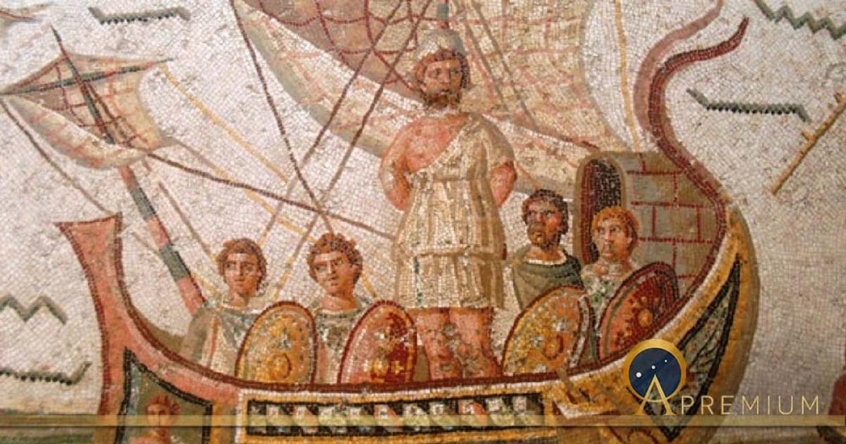 Odysseus mosaic at the Bardo Museum in Tunis, Tunisia. (2nd century AD) (Public Domain)