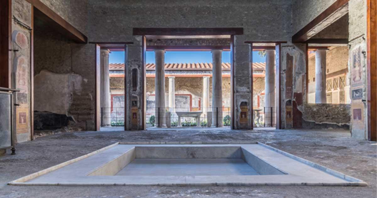 View of the courtyard of the House of Vettii, Pompeii. Source: Parco Archeologico de Pompei