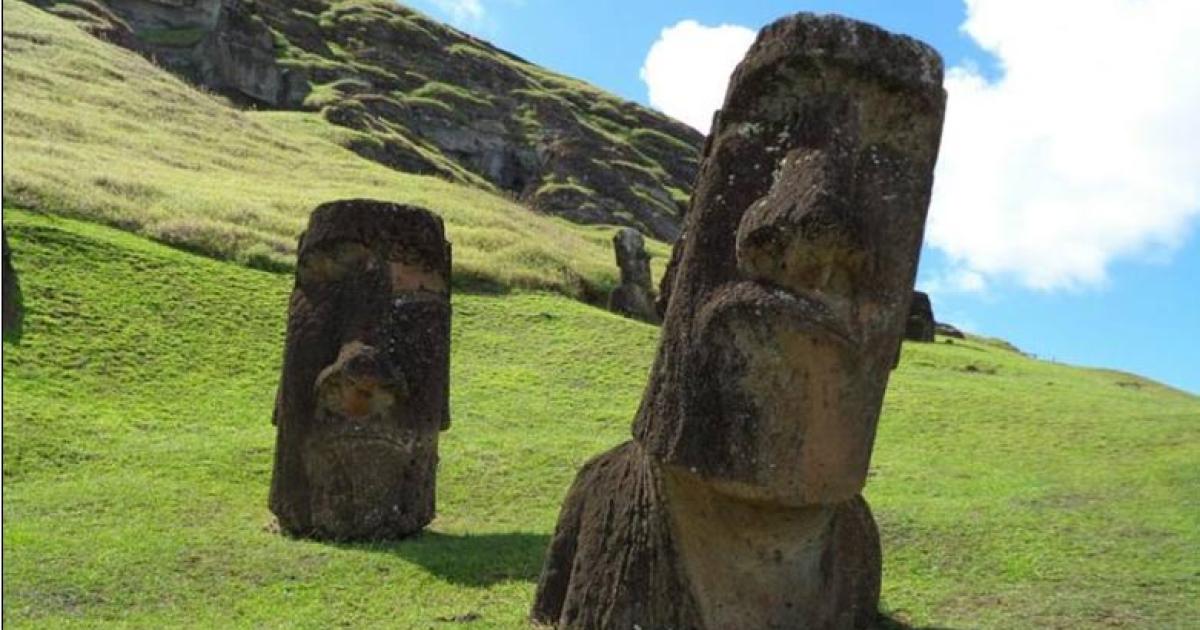 Hundreds of huge stone statues known as moai built by earlier residents are taken by some as evidence of a onetime much larger population.Source: Stephanie Morcinek via Unsplash/ Columbia Climate School 