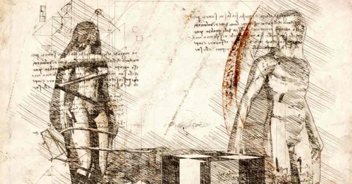 Man and woman sketch in the style of Leonardo da Vinci Source: vitanovski/Adobe Stock
