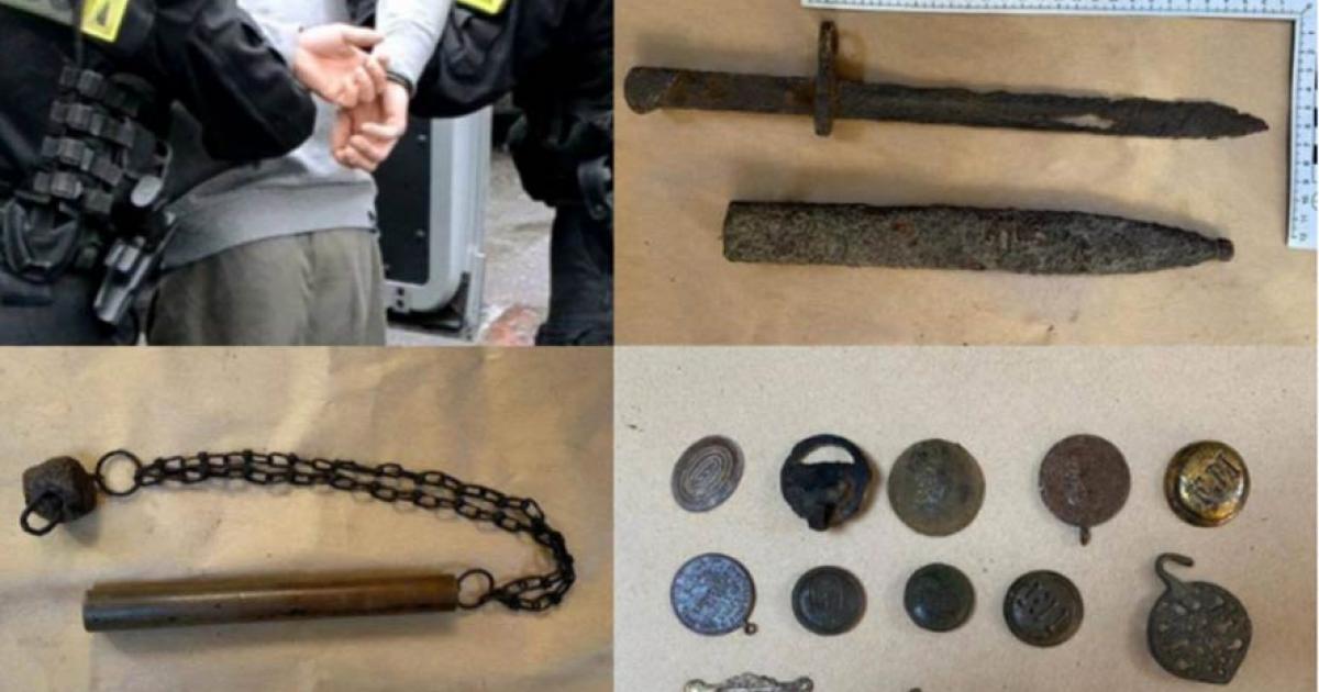 Just a few of the illegal historical artifacts recovered by the police in Poland recently. Source: Malopolska Police and KPP Wadowicach