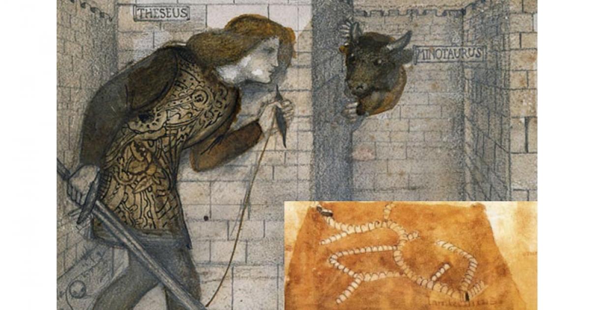 Theseus and the Minotaur in the Labyrinth (1861) by Edward Burne-Jones 