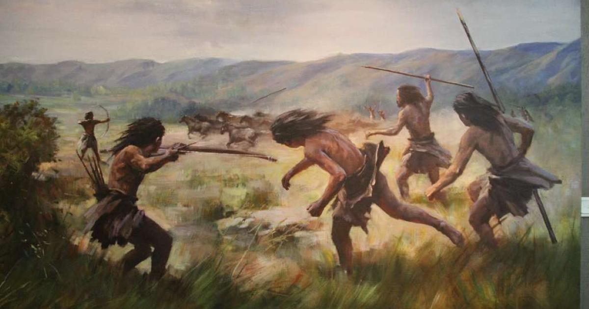 Paleolithic violence in a painting