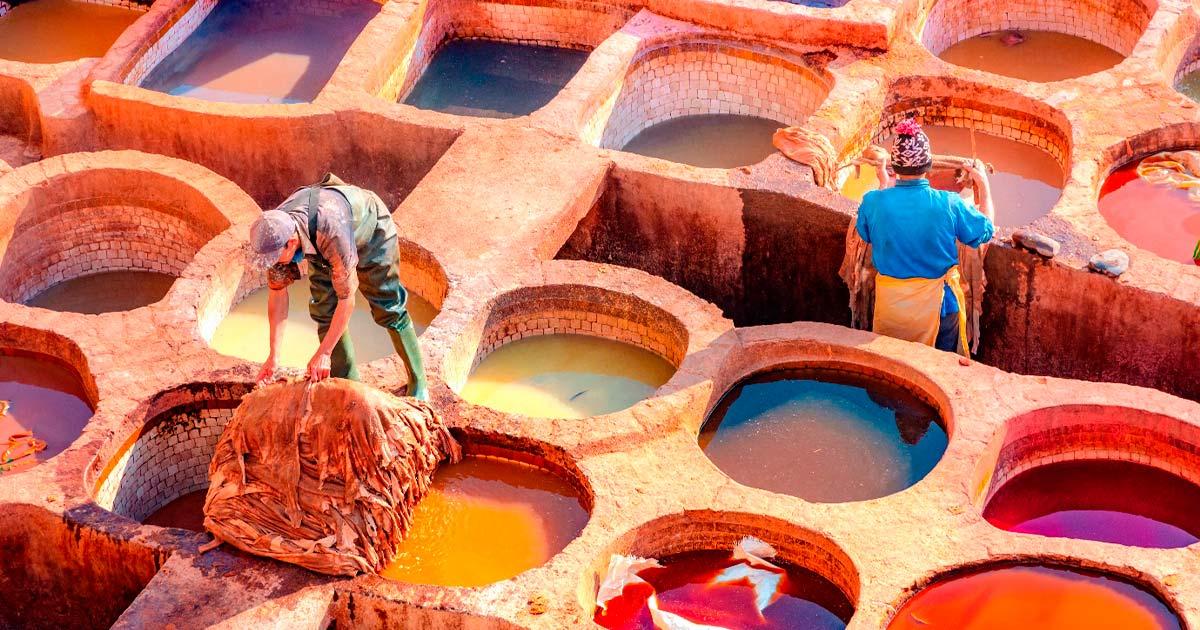 Leather tannery in Morocco. Source: gatsi / Adobe Stock