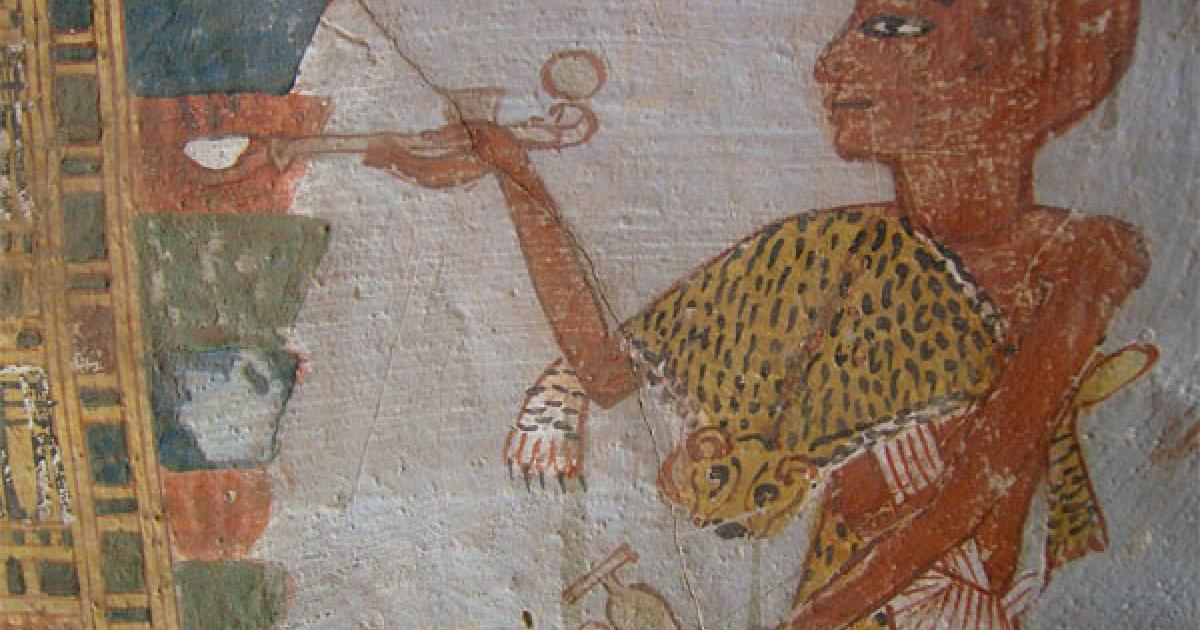 Priester in deTombe van Roy TT255, Dra Abu el Naga, Luxor West-Bank