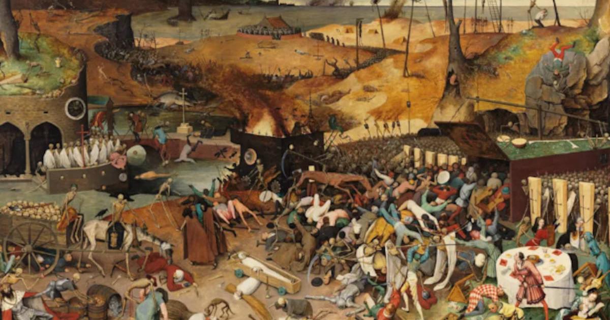 The Triumph of Death by Pieter Bruegel the Elder, circa 1562, depicting terrifying developments in 16th century Europe following a pandemic.