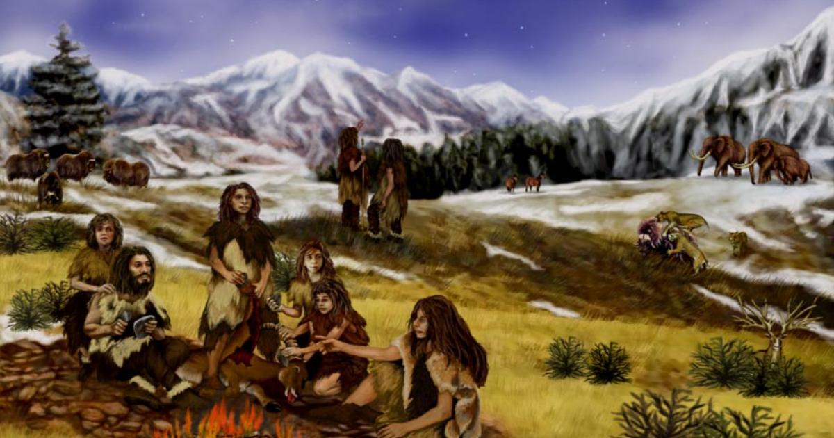 An artist’s impression of life in the Stone Age 