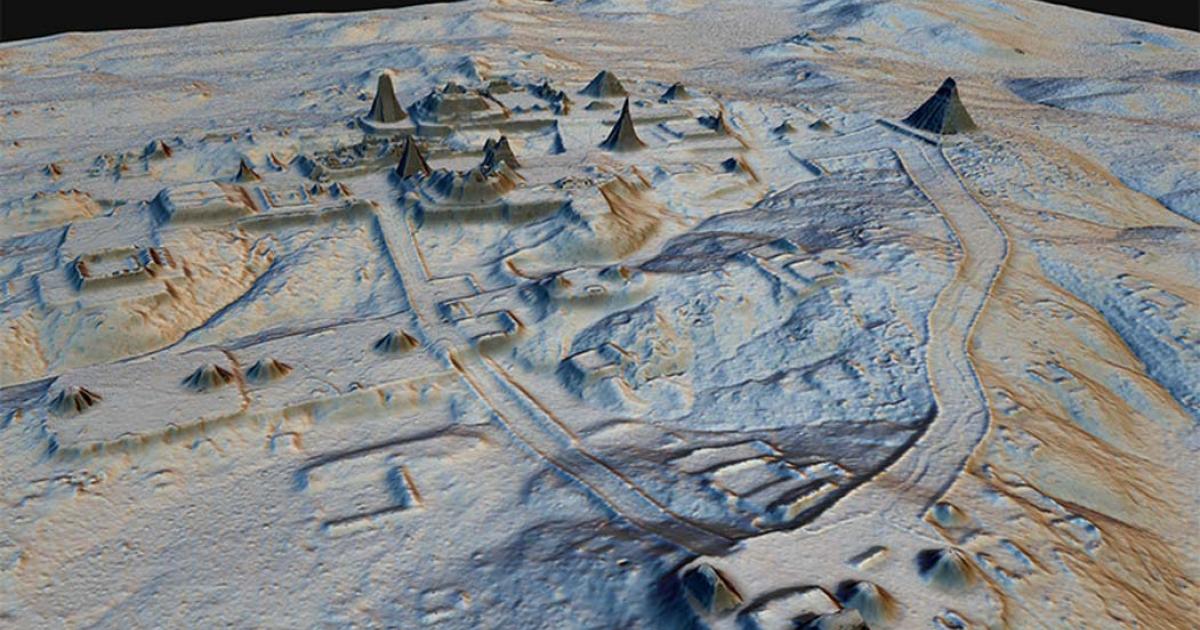 LiDAR image revealing Maya structures beneath the jungle canopy in Guatemala 