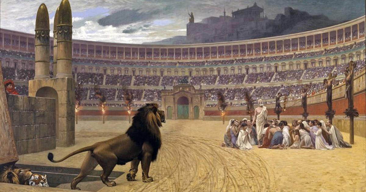 ‘The Christian Martyrs' Last Prayer (between 1863 and 1883), by Jean Leon-Gerome, found in the Walters Art Museum, Baltimore, Maryland.