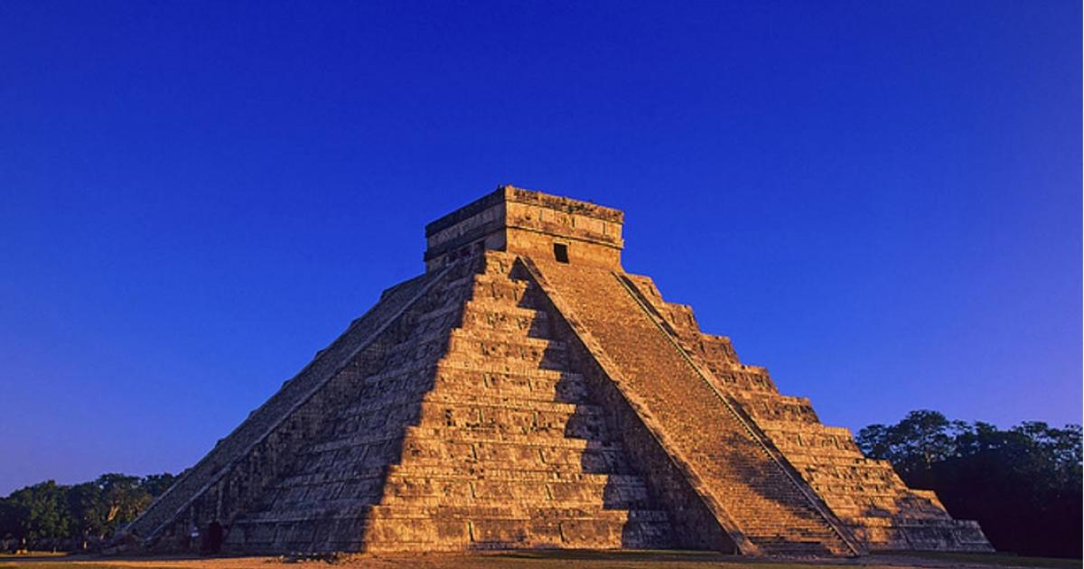 The pyramid of El Castillo, Temple of Kukulkan in Chichen Itza, Mexico.