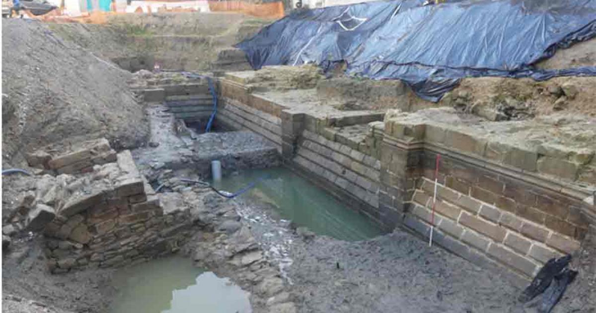 Archaeologists in Brittany unearthed the ruins of an elaborate medieval castle and moat built in the 1380s. Source: © Emmanuelle Collado/ Inrap