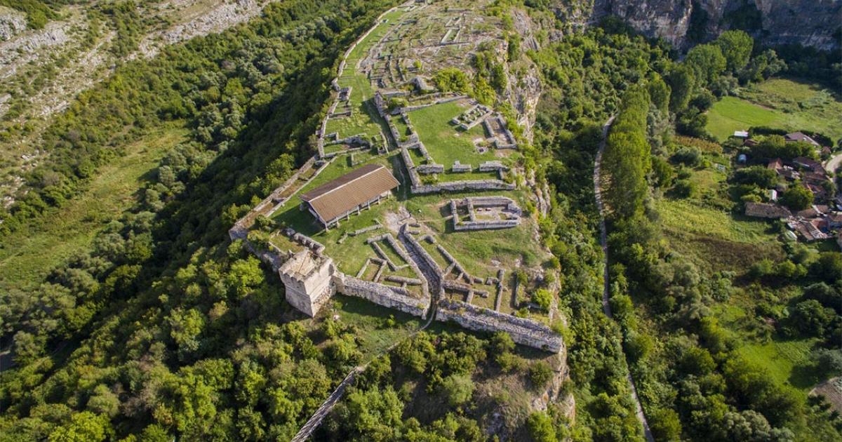 Aerial view of the ruins of the Cherven medieval fortress near Rousse, Bulgaria Source: Atanas / Adobe Stock