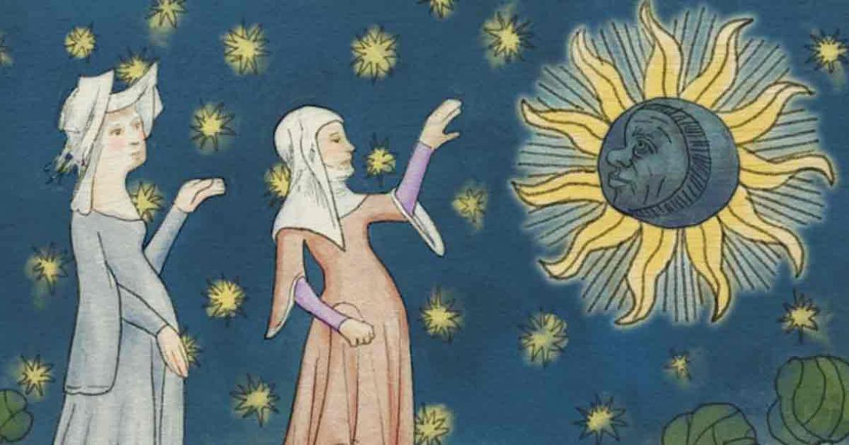 University of Rochester illustration based on the miniature of Christine and Sybil from Christine de Pizan’s Collected works (‘The Book of the Queen’). British Library Harley MS 4431, fol 189v. Source: Michael Osadciw/University of Rochester