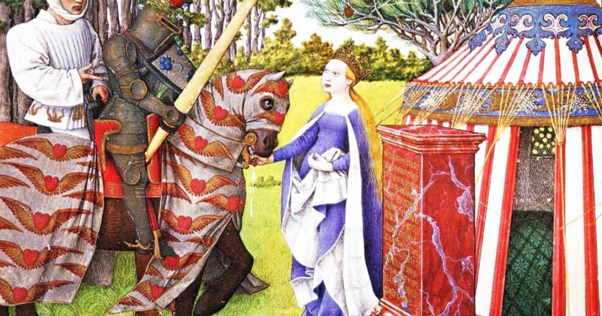 The medieval manuscript King René’s Book of Love, written by that 15th century king of Sicily and Duke of Anjou himself, beautifully illustrates knighthood and chivalry