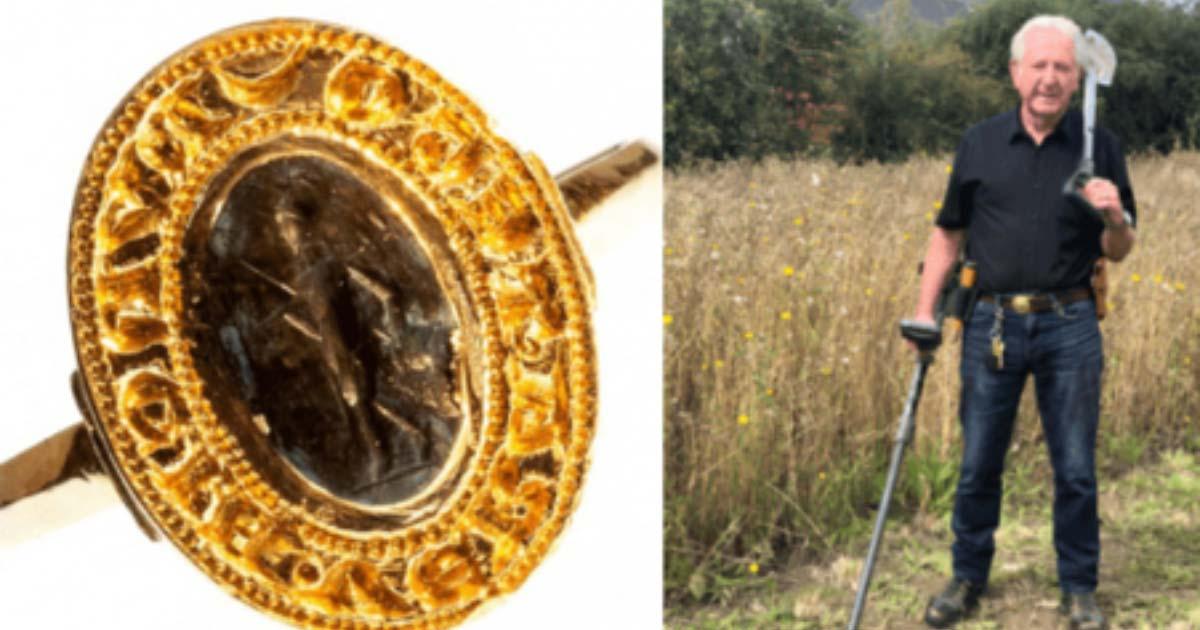 Left: The Medieval ring. Right: Tom Clark Credit: Hansons Auctioneers