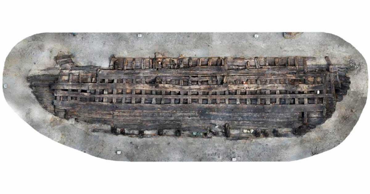 One of the mysterious medieval ships found in Sweden. Source: Arkeologerna