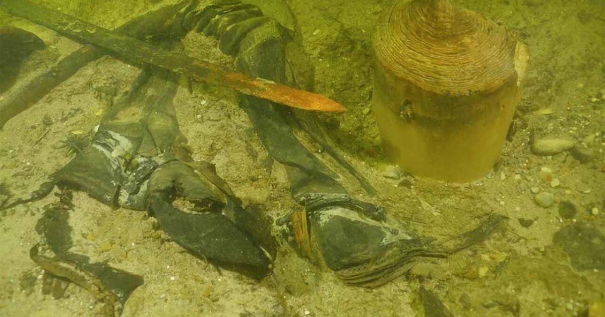 The medieval soldier’s remains were found in Lake Asveja, Lithuania