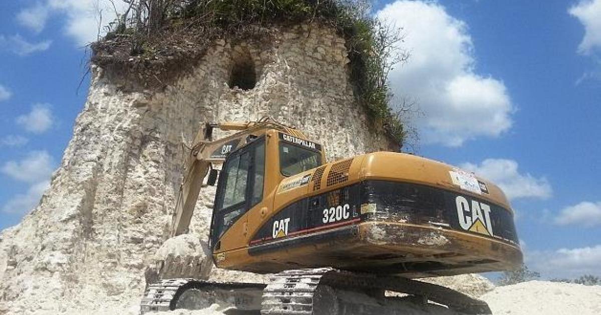 Ancient Maya Pyramid destroyed