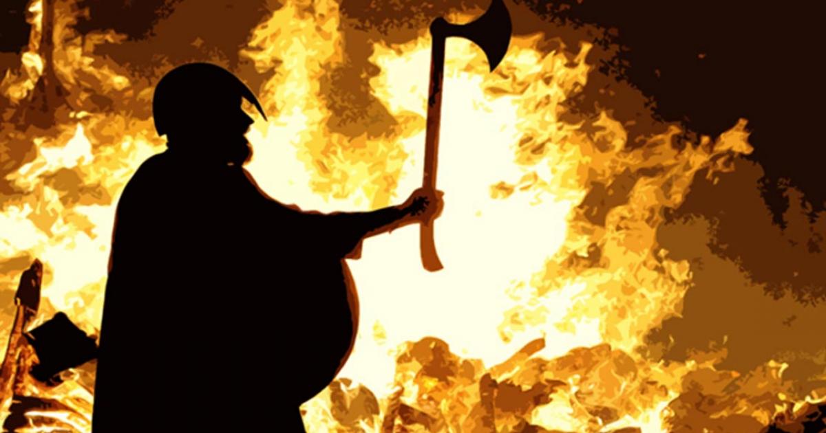 Photo from a modern-day Viking fire festival 