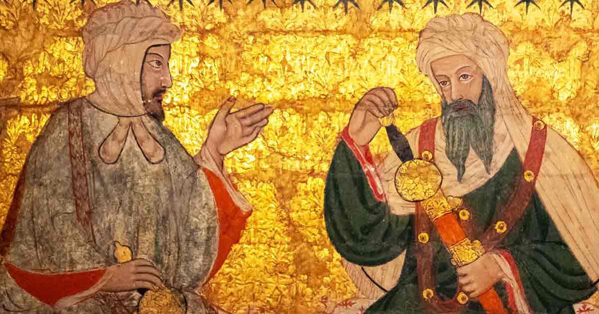 Philip II banned Arabic in an attempt to quash Moorish heritage. Detail from the ceiling of the Hall of Kings at the Alhambra in Granada. Source: Rumomo / CC BY-SA 4.0