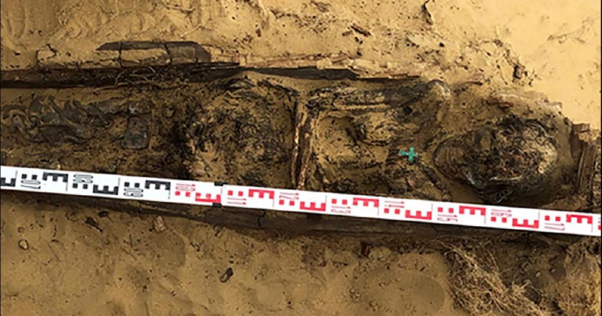 An exceptionally well-preserved mummified body of a woman in traditional Yakut clothes with a copper cross on her chest was found in summer 2019. Picture: Elena Solovyeva
