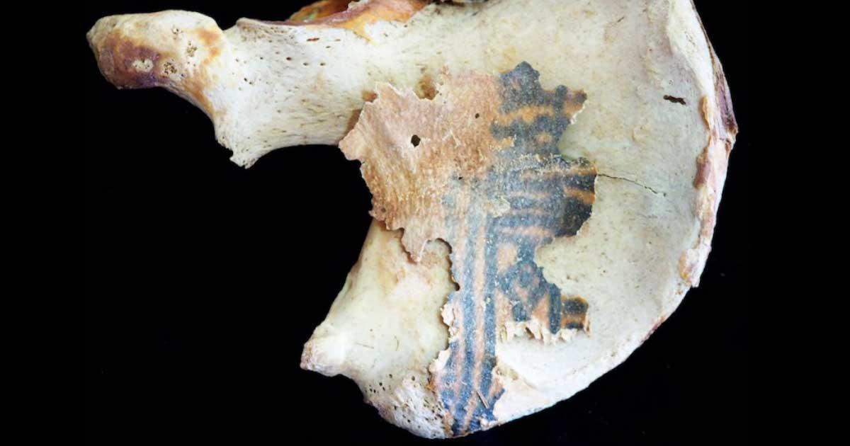 Tattoo on the left femur of a mummified Egyptian woman buried at Deir el-Medina. Source: Anne Austin/University of Missouri-St. Louis