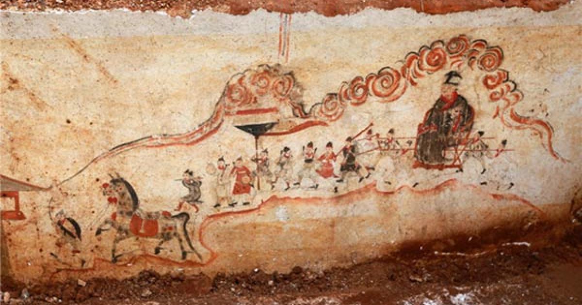 Murals uncovered in Ming Dynasty tomb