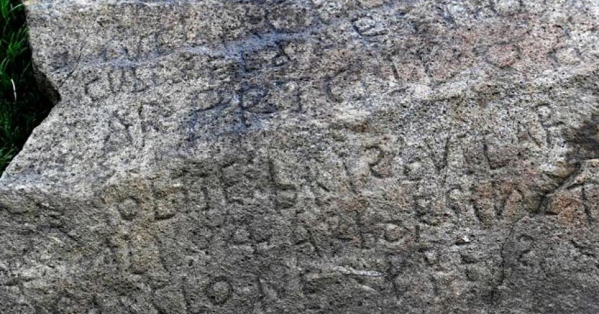 The mysterious inscription was found on a rock in the French village of Plougastel-Daoulas