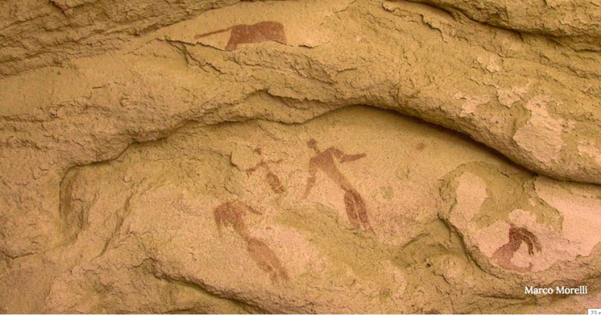 The 5,000-year-old rock painting in this photo, may depict a Nativity-type scene like the 2,000-year-old scenes of Jesus’ birth. Dr. Morelli came across the cave painting in Egypt in 2005 but went public with it in 2016. Source: Marco Morelli, via Seeker.com