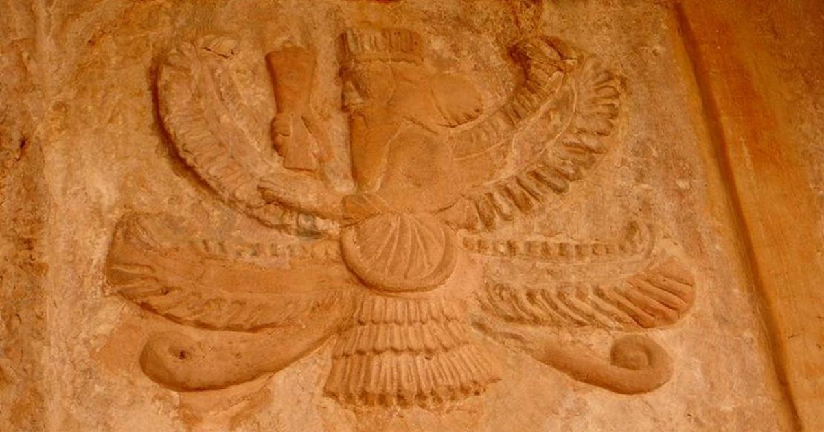 A old tomb of the Zoroastrianism religion in the Sulaymaniyah province, Kurdistan. The inside has been robbed and is empty.