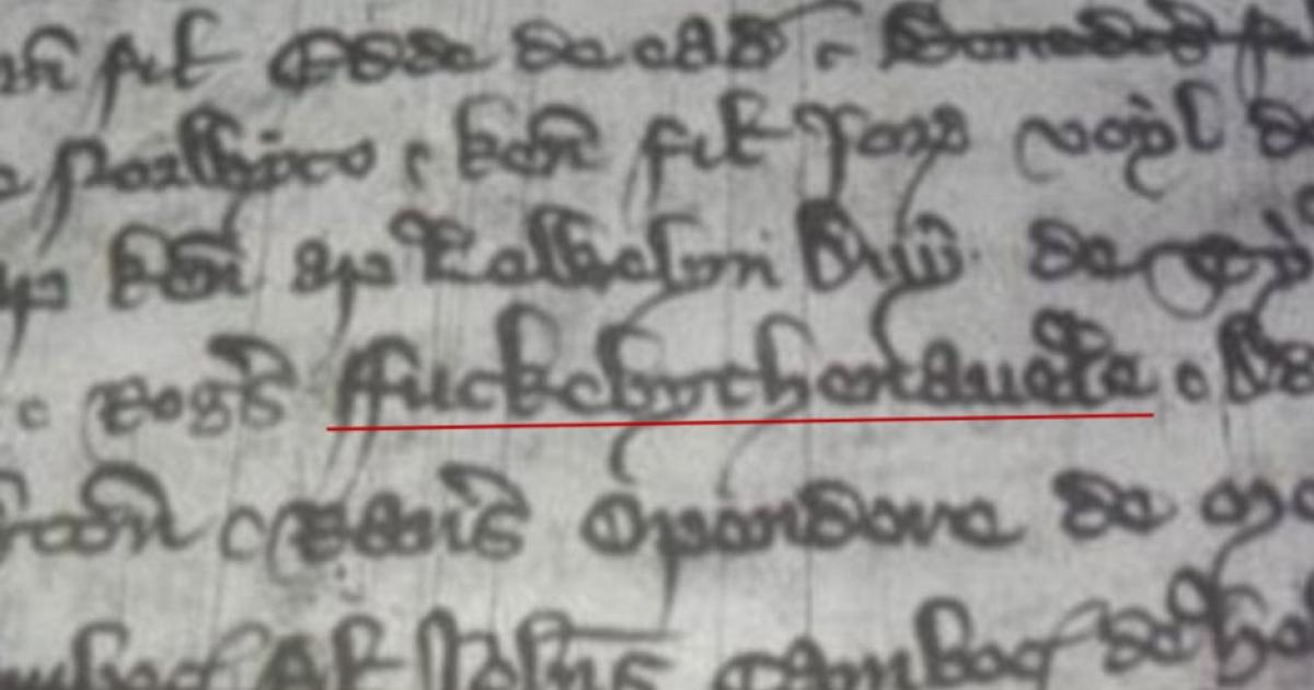Chester country court record showing use of the name ‘Roger Fuckebythenavele’. Credit: Crown copyright, published with approval of Her Majesty’s Stationary Office.