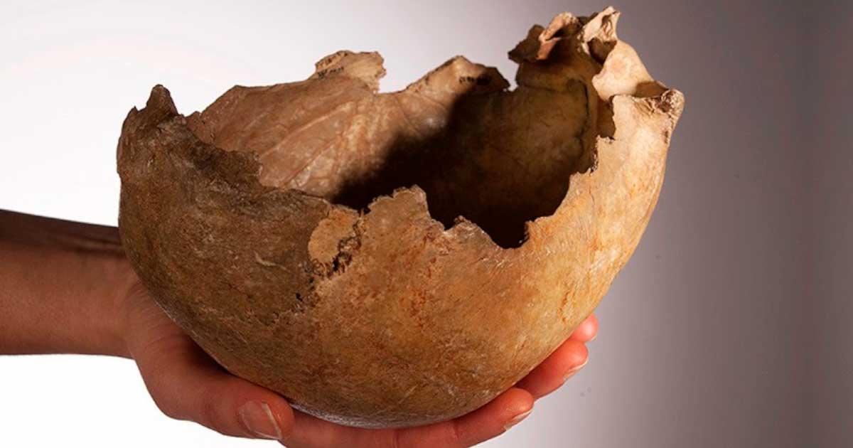 The people who lived in Gough's Cave are thought to have practiced cannibalism, even making what appear to be cups from skulls of people. Source: © The Trustees of the Natural History Museum, London