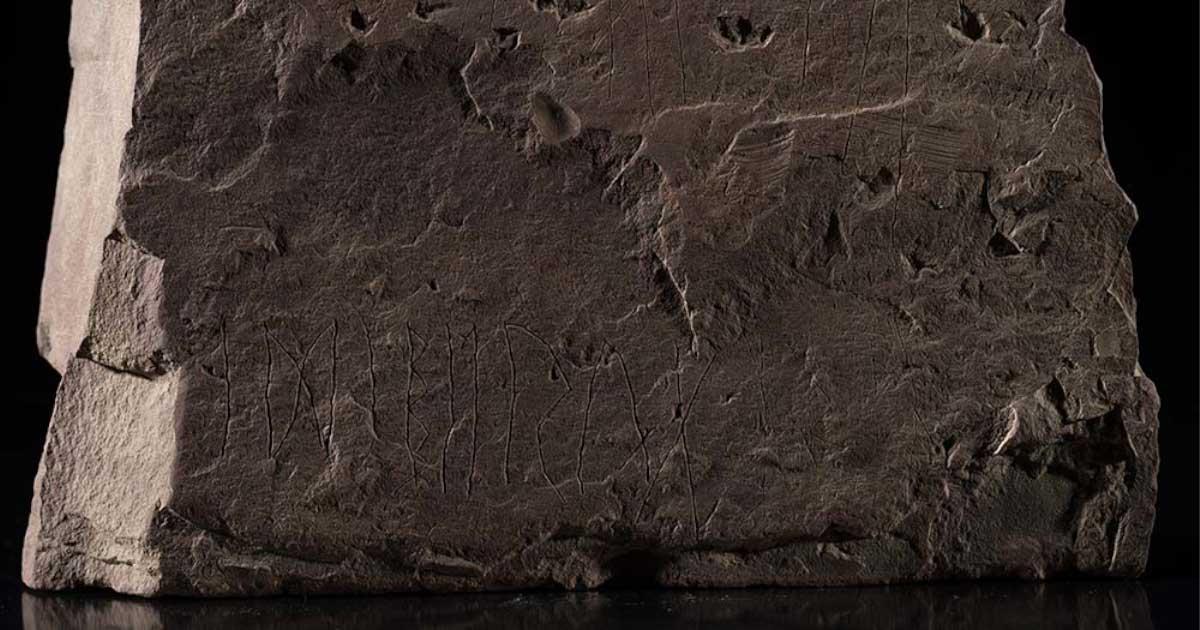 The world’s oldest runestone, just found in Svingerud, Norway. Source: Alexis Pantos/KHM, UiO