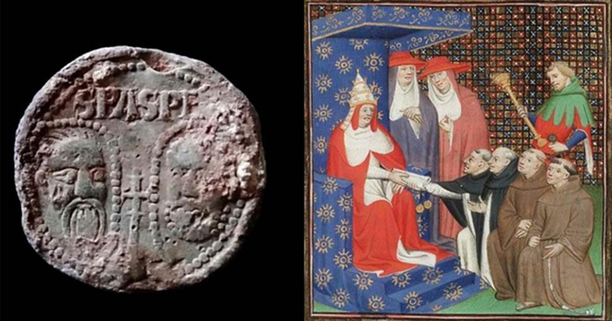 The Pope’s seal found in Shropshire, England, (British Museum’s Portable Antiquities Scheme) belonged to Pope Innocent IV. (Public Domain)