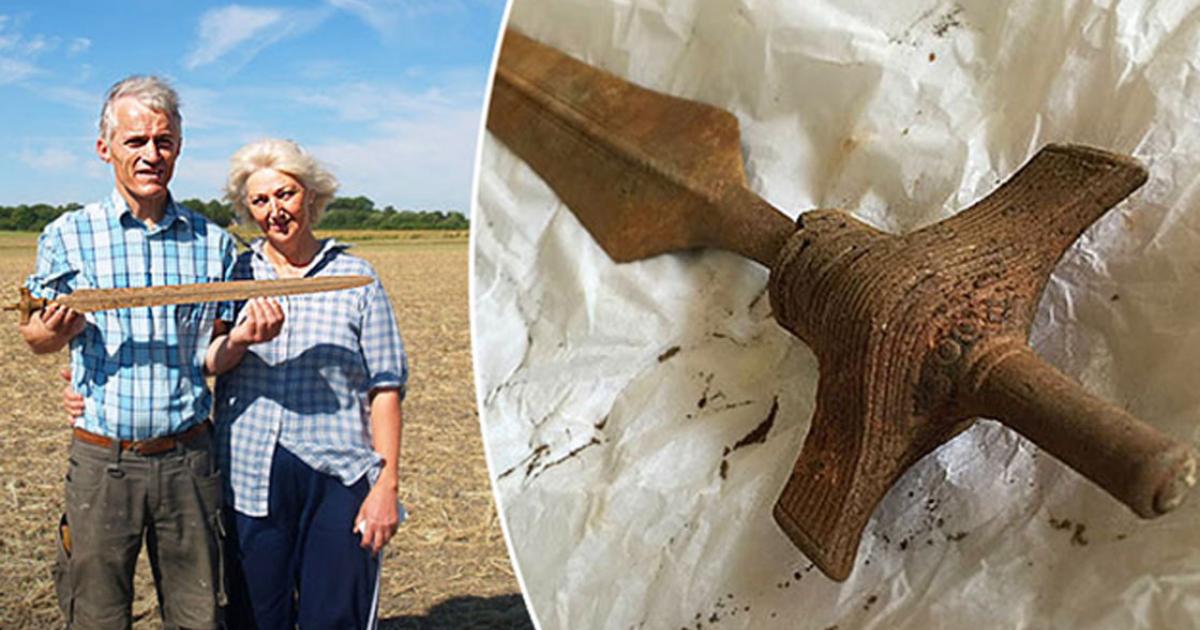 The Pre-Viking sword found by metal detectorists in eastern Denmark.