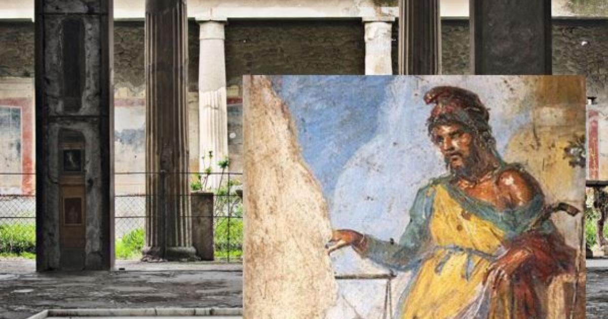 Priapus fresco at the House of Vettii in Pompeii