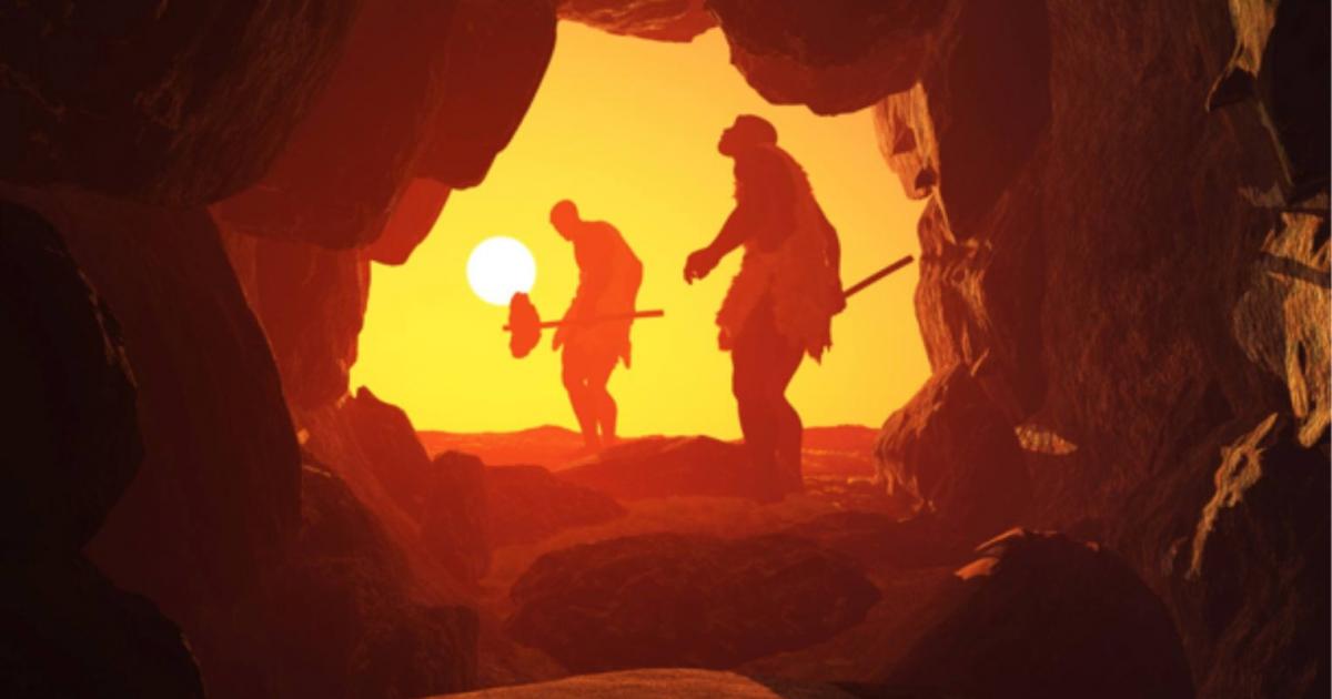 Artistic impression of primitive “Stone Age” man