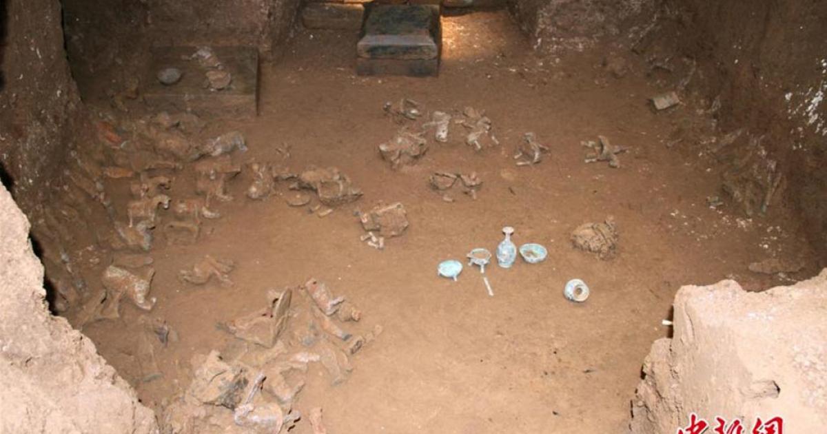 The inside of the princess’s large tomb, which contained 166 funerary items 
