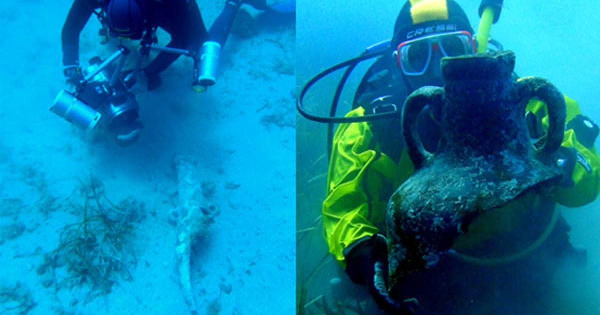 Punic Vessels at shipwreck in Spain