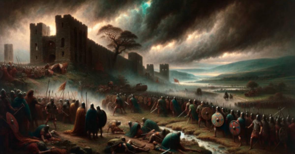 AI-generated Image of the Picts and Scots attacking Roman fortifications during the Barbarian Conspiracy of 367 AD.